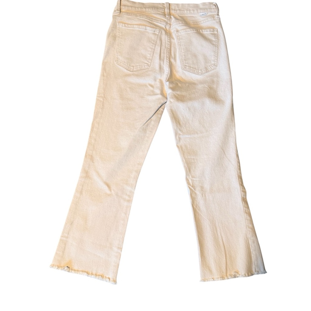 Daze Women's Shy Girl High-Rise Cropped Flare Raw Hem Jeans Ivory/Cream Size 29 - Picture 2 of 5